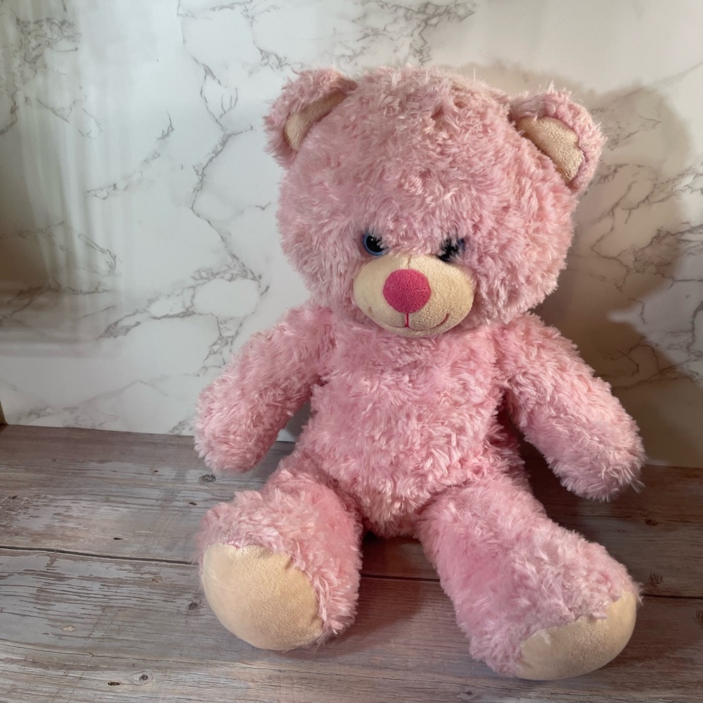 Build A Bear Teddy Bear Pink 16" Plush Stuffed Animal Toy Soft